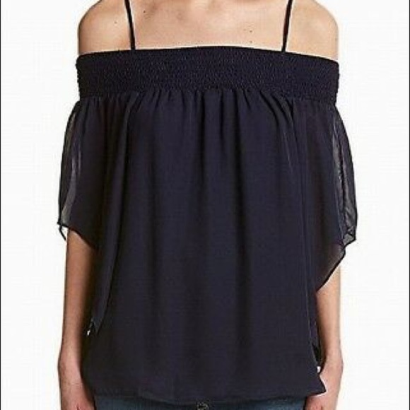 Parker off shoulder top with straps navy blue - Picture 1 of 4